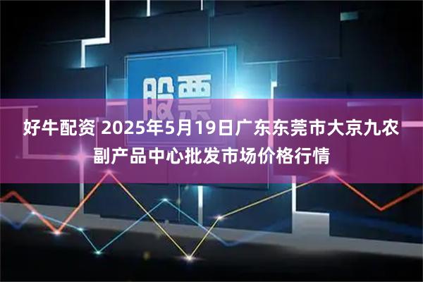 好牛配资 2025年5月19日广东东莞市大京九农副产品中心批发市场价格行情