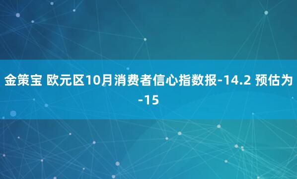 金策宝 欧元区10月消费者信心指数报-14.2 预估为-15
