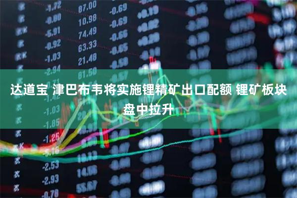 达道宝 津巴布韦将实施锂精矿出口配额 锂矿板块盘中拉升
